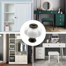 6pcs Acrylic Pumpkin Knobs, Vintage Cabinet Drawer Pulls, Single Hole With Screws, Decorative Dresser & Closet Hardware, Furniture Accessories For Home Renovation - Multicolor - View 5