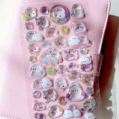 1pc Of New Cartoon Animal 3D Three-Dimensional Stickers, Self-Adhesive Sticker For Stationery Decoration And Craft Decals Suitable For DIY