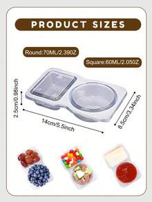 30个可重复使用的零食包装容器，可重复使用的带盖零食罐，双隔层零食容器，加厚便携零食蘸酱容器 - 無色 - 查看 2