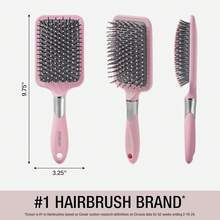 Velvet Touch Paddle Cushion Hair Brush - Detangling Hairbrush - Curly Or Straight Styles - Men Or Women - Detangler - Features Soft Touch Handle - Blush Pink,11757298 - Màu Hồng  Dưa hấu - Xem 8