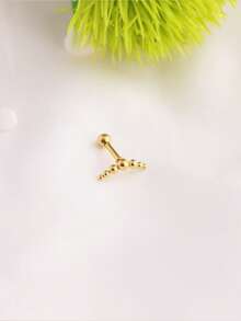 1pc Fashionable Ball Decor Stud Earring For Women For Daily Decoration - Yellow Gold - View 1