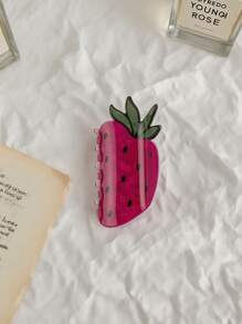 1pc Korean Fruit Series Large Hair Claw Clip, Acrylic Cute Ponytail Claw Hair Clip Accessories Suitable For Daily Travel, Gatherings, Beach Parties, And Wearing During Summer, Autumn, And Back To School Seasons Holiday Essential