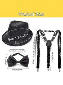 D EXCEED 1/2/3/6/9PCS Fashionable Sequin Fedora Party Hat, Unisex Sparkling Accessory For Costumes, Parties, Events & Everyday Style
