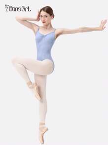 DonsGirl 1pc Women's Ballet Leotard, Adjustable Shoulder Straps, Fitted Waist Design, Suitable For Dance And Gymnastics Performance Training