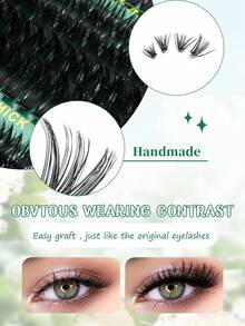 270/290/300pcs Eyelash Clusters, 30D40D50D/40D+60D+80D/60D+80D+100D DIY Eyelash Extension, Faux Mink Lashes - Premium D-Curl Fluffy & Natural Lash Clusters, Suitable For DIY Eyelash Extension - Reusable, Lightweight & Easy To Use. - D - 查看 6