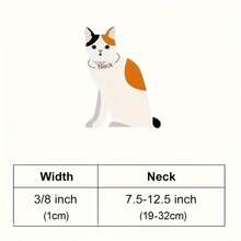 [Reflective Cat Collar] 2pcs Adjustable Reflective Cat Collars With Bell | Nylon Safety Collars For Cats And Dogs, Paw Print Design, Multiple Colors - Multicolor - View 2