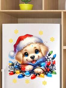 1pc Cute Pet Dog Sticker, Christmas Decoration, Home Decor Sticker, Small Animal Wall Decal Room Decor Wall Decor Wall Stickers Wall Sticker Stickers Christmas Decorations  Christmas Decor 