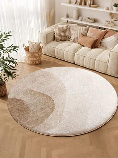 1pc Round Area Rug Geometric Stripe Design Round Rug, Washable & Non-Slip, For Entryway, Living Room, Office, Bedroom, Study, Indoor Rug, Washable Rug, Room Rug, Living Room Area Rug, Thick And Easy To Clean, Bedroom Rug, Bedside Rug, Rugs For Bedroom, Bedroom Decor, Room Decor, Home Decor, Living Room Decor, Autumn Decor Home