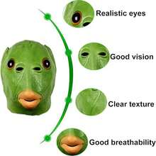 Happy Halloween, Funny Latex Green Fish Mask,Animal Green Fish Head Cosplay Costume Party Mask For Adult Halloween Carnival Costume Party