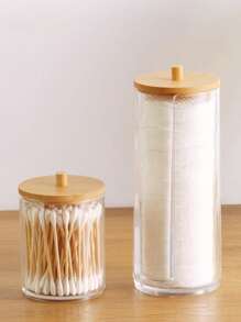 3M 1 pezzo/3 pezzi Organizer portatrucchi, porta cotton fioc per il bagno, dispenser rotondo per dischetti/filo interdentale, per ordinare e conservare, per vacanze in spiaggia, raccolta bagno, raccolta camera da letto, grande capacità