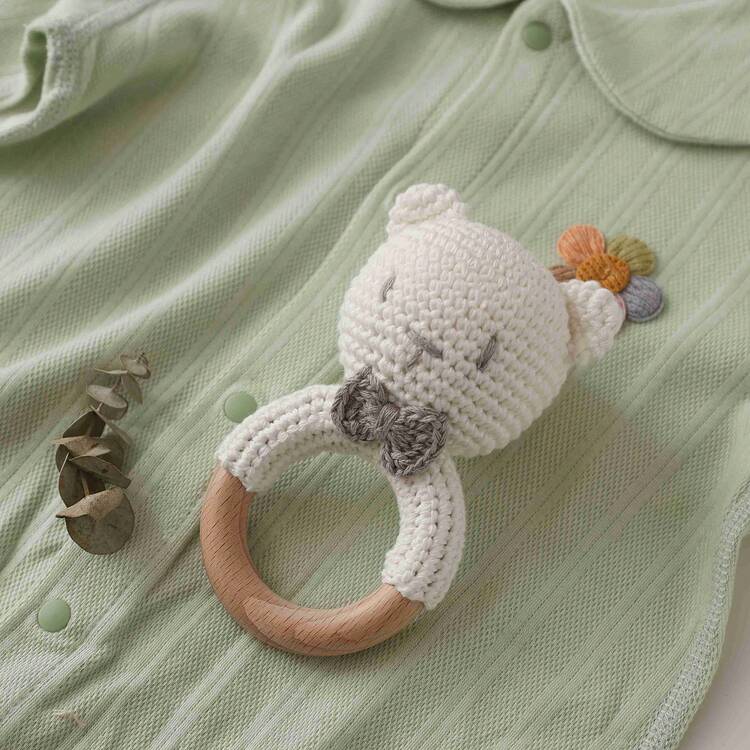 1pc Handmade Crochet Baby Shower Gift, Embedded Bell, 3D Adorable Design, Detailed, Attracts Baby's Attention, Helps Develop Auditory And Sensory Skills, Improves Hand-Eye Coordination, New Mom Gift, Christmas, Easter, Newborn Keepsake - Multicolor - View 8