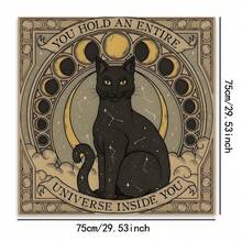 1 pezzo Telo per tarocchi a tema gatto nero - Telo in poliestere per tarocchi, guarigione cristallina, stregoneria, astrologia, carte divinatorie, giochi da tavolo e forniture per feste, tappetino per lettura delle carte, tovaglia da tavolo per feste | Tema mistico | Tovaglia durevole, decorazione - MHLR009 - Visualizzare 17