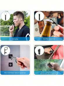 9pcs Women's Self-Defense Keychain Bracelet Set With Personal Alarm And Window Breaker, Self-Defense Keychain Accessories Kit, For Friends Halloween Accessories Teachers Day Christmas Gift Ideas Bag Accessories Lanyards With Id Holder Car Accessories Bag Charms Car Accessories Sister