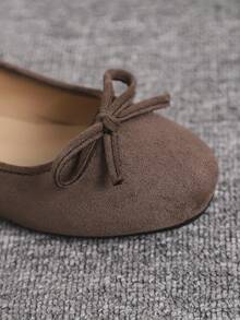 European & American Fashion Ballet Flats For Women, Woven Bow Round Toe Soft Leather Soft Sole Comfortable Slip-On Shoes