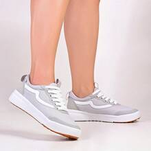 Men's Rugged Urban Sneakers With Suede And Comfortable Lining - 灰色與白色 - 查看 5