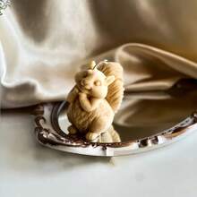 1 Stück Eichhörnchen & Eichel Kerzen Form, süße Streifenhörnchen Silikon Tier Seifenform für DIY Epoxidharz & Gips Basteleien, Heimdekoration Tonform