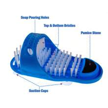 Shower Foot Scrubber Cleaner Sandal, Non Slip Suction Cup - Bath Shoe Shower Massager Scrubs & Brushes With Pumice Stone
