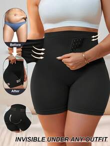 加大码女士高腰塑身收腹短裤内裤带扣塑身瘦身紧身平腹提臀提臀塑身腰部束腿控油内衣