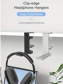 Headphone Stand, Over-Ear Headphone Holder, Internet Cafe Headphone Rack, Office Headphone Stand, Aluminum Alloy Material, Multi-Function Storage Rack, Headphone Hook - Multicolor - View 5