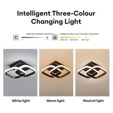 Modern LED Ceiling Light, Square Modern LED Ceiling Light Fixture, 6500K Cool White Light Acrylic Hallway Light Fixture Ceiling Lamp For Hallway Kitchen Study Bedroom Living Room - White - View 4
