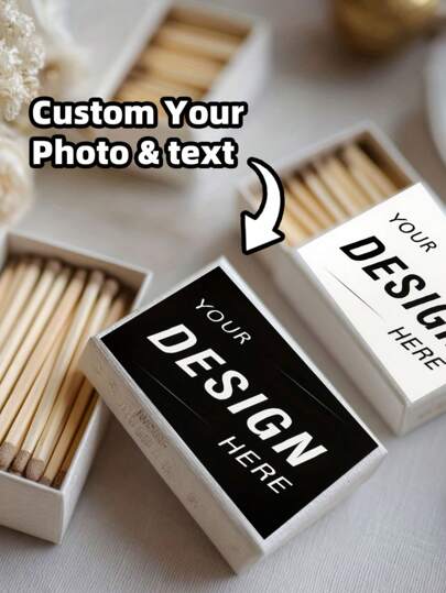 1~100pcs Custom Matchbox Labels - Personalized Matchbox Stickers With Your Own Design, Matte/Glossy Finish - Wedding, Birthday, Party, Housewarming Decorations - Compatible With Wooden Matchboxes - One-Time Use Party Decoration Labels, Cartoon Style Label, Selfadhesive Backing, Wedding Favors, Festive Decor, Highquality Print, Decorative Labels, Event Planners,Xmas Decoration, Autumn Home Refresh