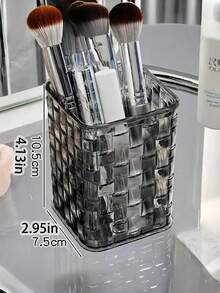 2pcs Transparent Desktop Organizer Box With Decorative Pink Bowknot,Clear Acrylic Desk Organizer,Bathroom Storage Box Toothbrush And Toothpaste Box,Desktop Pen Holder,Clear Acrylic Desktop Organizer,Luxurious Rattan Textured Desktop Storage Box,Multifunctional Organizer Rack,Pen Holder And Storage Case, Ideal For Back-To-School Supplies, Office, Dormitory,And Desk Essentials,1pc