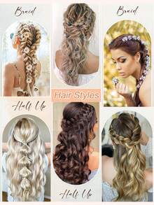 Extensiones de cabello de 20 pulgadas con clip, 4 piezas de extensiones de cabello ondulado, rubio arenoso con extensiones de cabello con reflejos blancos para mujeres