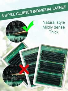 270/290/300pcs Eyelash Clusters, 30D40D50D/40D+60D+80D/60D+80D+100D DIY Eyelash Extension, Faux Mink Lashes - Premium D-Curl Fluffy & Natural Lash Clusters, Suitable For DIY Eyelash Extension - Reusable, Lightweight & Easy To Use. - D - 查看 7