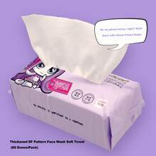 Monster High 60-Count Disposable Towels, Thickened & Enlarged Face Towels, Soft Makeup Remover Wipes, Dry , Skincare & Makeup Removal Accessories, Suitable For Sensitive Skin, Baby-Friendly, Wet & Dry Non-Woven Fabric, Soft Facial Towels, Must-Have For Beach Vacations, Travel Portable. EF Texture, Lint-Free, Strong Water Absorption, & Easily .