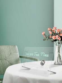 1 pieza Pizarra de mensaje transparente de acrílico (incluye 6 marcadores blancos), pizarra de escritura borrable para notas y exhibición