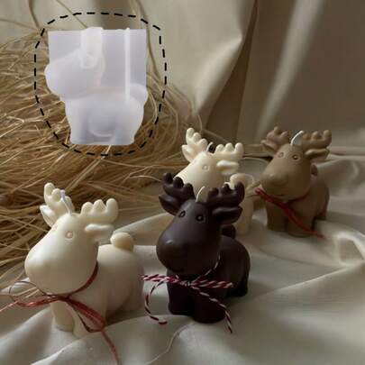 DIY Candle Mold, Christmas Reindeer Candle Mold, Home Decor Silicone Mold