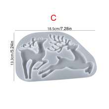 Multi Form Christmas Elk Silicone Mold DIY Aromatherapy Gypsum Cement Mold Christmas Elements Design Keychain Jewelry Hanging Resin Casting Mold Crystal Drip Glue Mold Plaster Crafts Mold Home Festival Christmas Tree Decoration