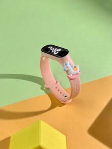 4pcs Kids & Teens Sports Electronic Watch M3, New LED Touch Screen, Cute Designs Like Rainbow Horse, Bunny, Rocking Horse, Fashionable Outdoor Sports, Convenient For School, Gift For Friends, Holiday Gift, Children & Teen Gift Watch Surprise Set