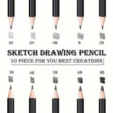 Juego de lápices para dibujar y bocetear, suministros de arte profesionales, que incluyen lápices de grafito para dibujar y bocetear, estuche, goma de borrar, adecuado para artistas, adultos y principiantes en el arte