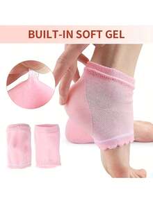 Găng tay chân dưỡng ẩm dạng gel tái sử dụng - Miếng đệm khuỷu tay dưỡng ẩm không cồn, Tất nửa chân màu hồng mềm mại cho gót chân và khuỷu tay, Chăm sóc du lịch hàng ngày tiện dụng, Độ đàn hồi tăng cường, Thiết kế xếp nếp, Chất liệu linh hoạt - Nhiều màu - Xem 6