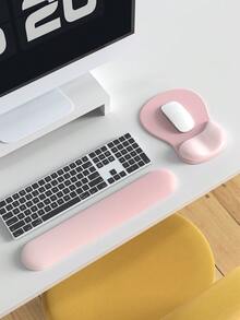 1 套符合人体工程学的硅胶腕垫、1 个自然贴合手腕的鼠标垫、1 个键盘护腕垫，可缓解手部疼痛，适用于笔记本电脑/台式电脑，采用渐变简约设计，加厚鼠标垫，底部有硅胶防滑垫 - 彩色 - 查看 3