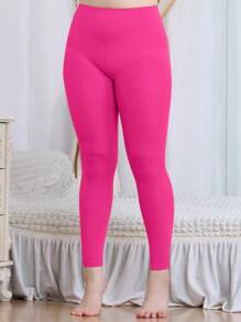 1pc Women Plus Size Fashionable Sheer & Stretchy 7/8 Leggings Tight Pants