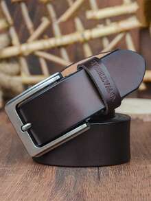 1pc COWATHER Vintage Men's Belt, Minimalist Pin Buckle Leather Belt XF002 - Multicolor - View 20