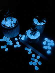 1000 piezas/500 piezas/300 piezas/100 piezas/20 piezas Piedras que brillan en la oscuridad, piedras decorativas con energía solar para senderos exteriores, jardines, piscinas, manualidades DIY, decoración de acuarios, macetas y peceras