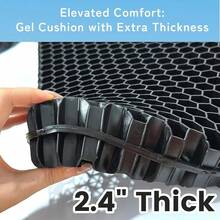 19.7" Gel Seat Cushion, Super Large & Thick Office Chair Cushion For Long Sitting - Back Hip Tailbone Pain Relief Cushion, Egg Seat Cushion Desk Chair Pads For Cars Wheelchair - Fits Up To 350 Lbs-222684 - 黑色XLTHICKEST24 - 查看 9