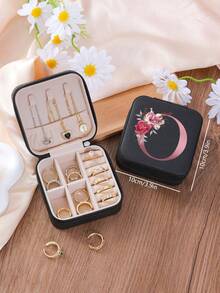 1 件花卉首字母首饰盒、A-Z PU 皮革白色便携式旅行首饰盒、蓝色首饰收纳盒、黑色迷你便携式拉链首饰盒、项链、戒指吊坠、手链、耳环收纳盒、首饰包装盒，适用于母亲的礼物、结婚礼物、伴娘礼物、周年纪念礼物、圣诞礼物和女朋友的精品礼物。 - 彩色 - 查看 14