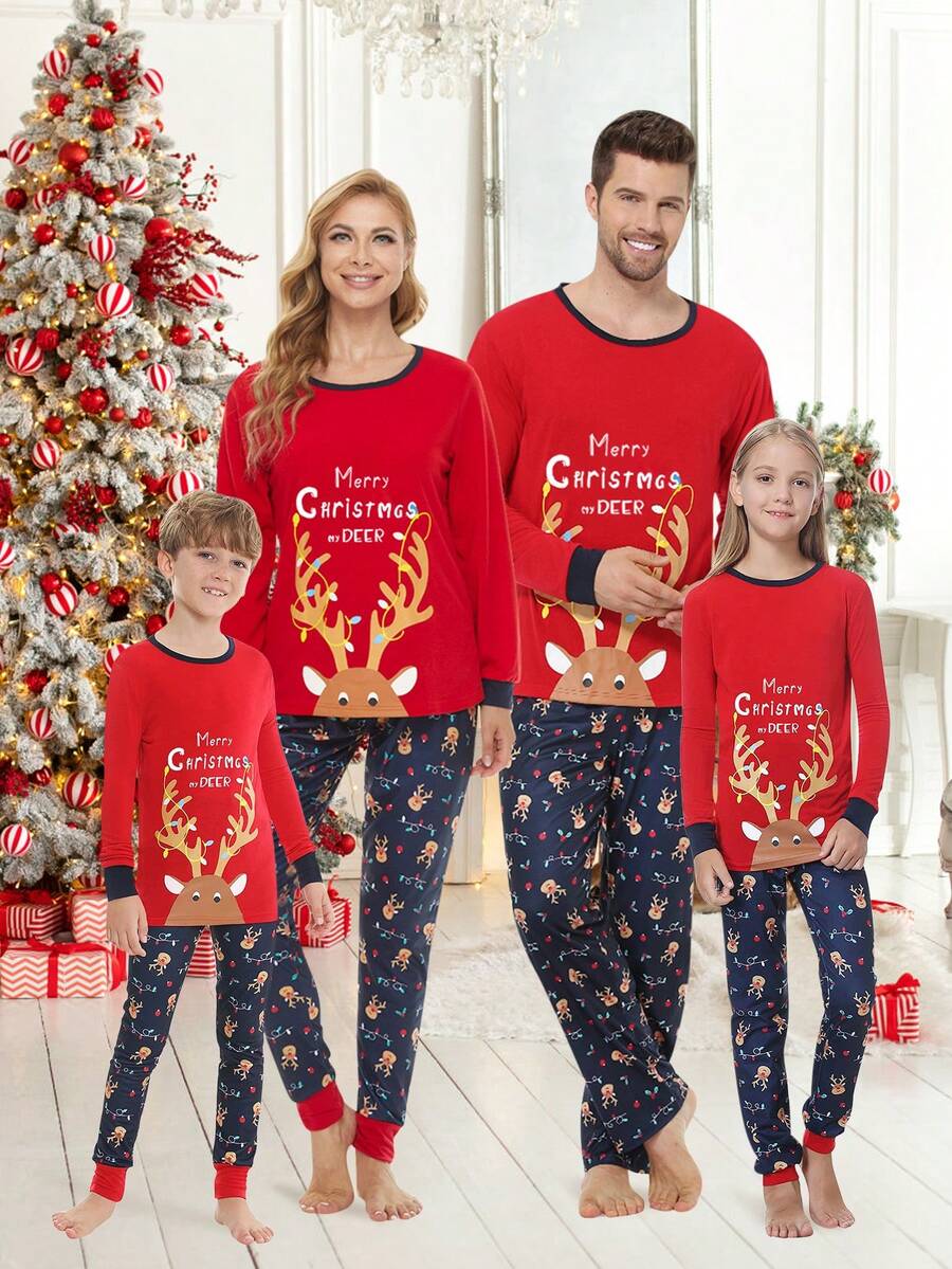 男孩1件套聖誕圖案家居服套裝 - 彩色 - 查看 1