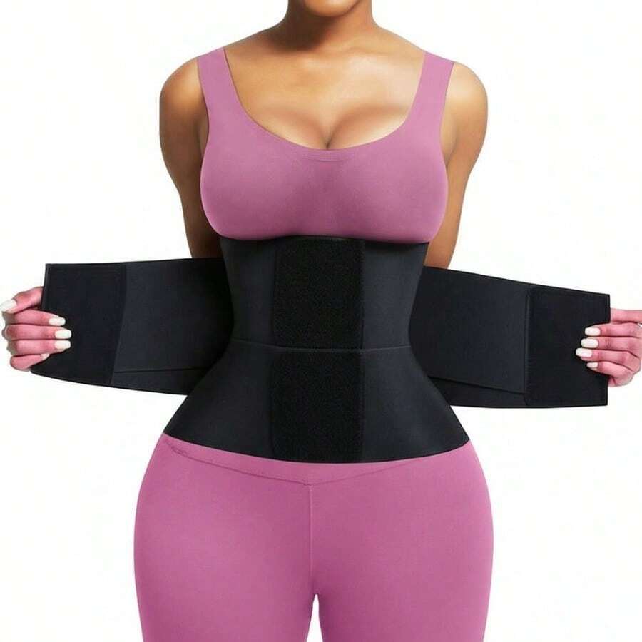 Waist Trainer Belt Waist Cincher Trimmer Ab Belt Tummy Control Body Shaper With Triple Wrap Women And Men - 黑色 - 查看 1