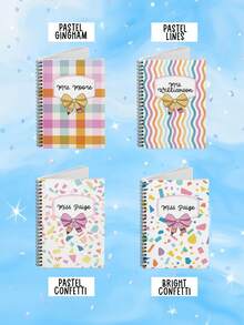 Customized Personalized Name Notebooks, Spiral-Bound Notebooks, Cute Student Diaries, Back-To-School Gifts, Teacher Appreciation Gifts, Gifts For The First Day Of School, Cute School Stationery Sets Suitable For Boys And Girls, Essential School Stationery Sets,Multi-Functional,Ornamental,Reusable,Modern,Colorful,Cute,Vintage,Cartoon,Kawaii,Custom,Personalized,Unique,Customized,Workers,Clients,Students,For Business/Work/Office,For School,Office & School Supplies,Xmas Decoration,Tendencia Local - Multicolor - View 6