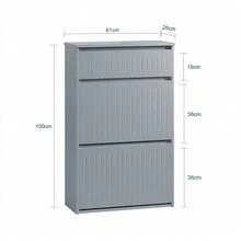 SoBuy Shoe Cabinet FSR165-W - 灰色 - 查看 2