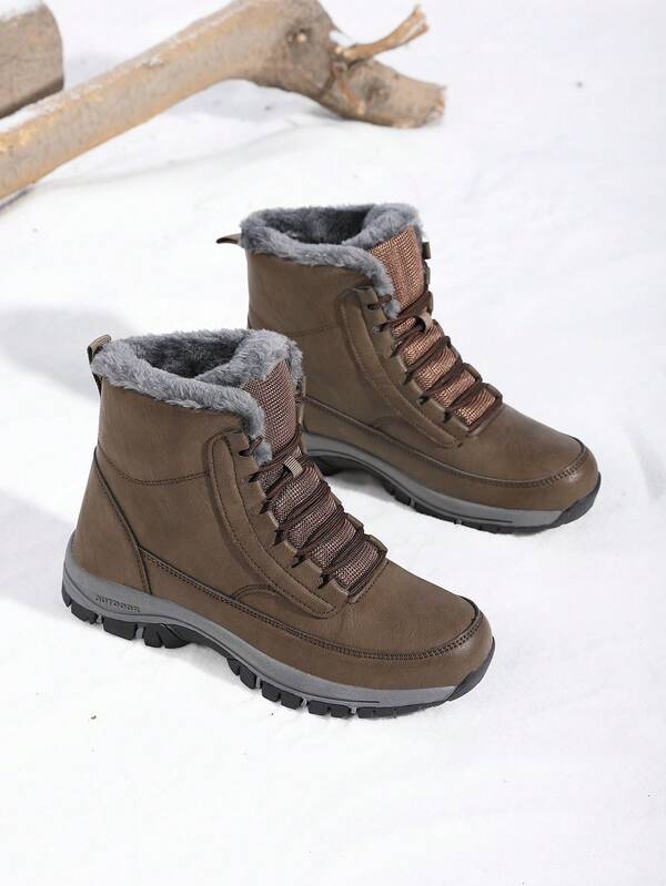 Plus Size Men's Winter Winter Shoes, Snow Boots, Anti-Slip Warm Sports Shoes, Hiking Shoes