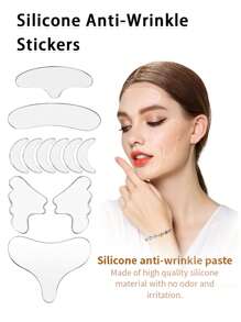 Facial Lifting Tape,Instant Lift & Tighten Facial Masks,Face Lift Tapes Invisible Face Lift Sticker Wrinkle Removal Stickers Tighten Chin Fade Fine Lines Shape V-Shaped,Seamless Clear Light Beige Firming Strips For Eye Wrinkle Reduction & Double Chin - Multicolor - View 2