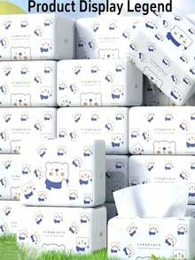 5-lagiges weiches Toilettenpapier - sanftes beiges Papier mit niedlichem Cartoon-Bären-Design, geeignet für Zuhause, Hotel, Reise und Auto, kernlos, ideal für die Reise. Taschentücher, Servietten, Haushaltspapier, saugfähiges Toilettenpapier