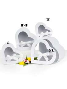 1 a 4 piezas Caja de regalo con forma de corazón y lazo, caja transparente de PVC para flores de jabón con forma de corazón, caja de regalo con tapa, cinta y caja transparente, adecuada para el Día del Padre, Día de la Madre, Navidad, San Valentín, cumpleaños, parejas, etc.