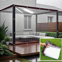 Wasserdichter Stoff, strapazierfähige, aufgewertete Kanten für Wohnmobil-Seitenmarkise, Outdoor-Camping-Reiseessentiell, Wohnmobil, Balkon, Garten, Gartenmöbel-Staubschutz, Pflanzentreibhaus - Transparentes wasserdichtes Tuch - Übersicht 8
